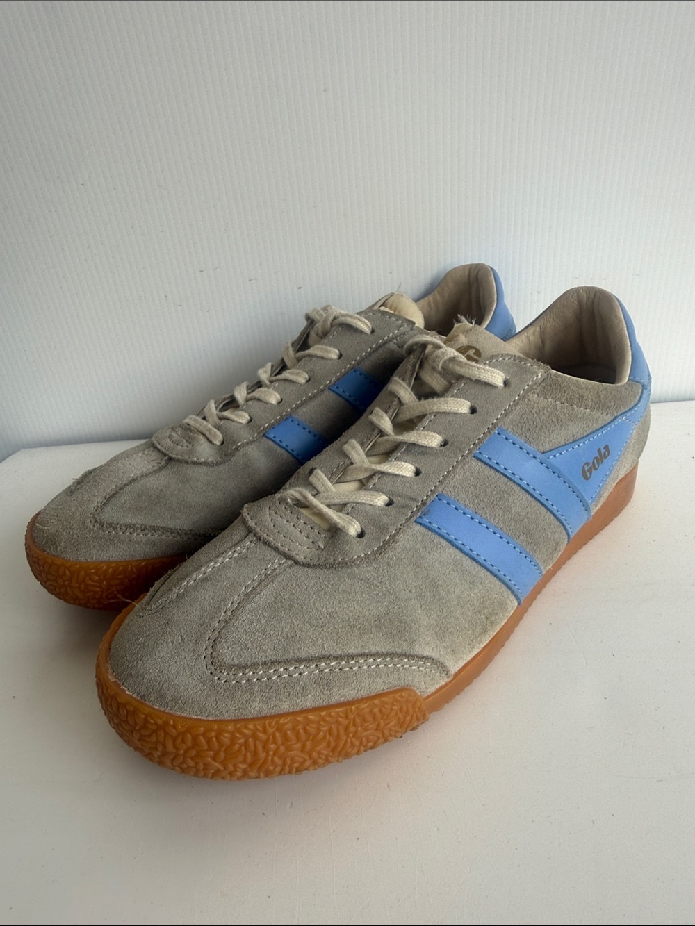 GOLA HARRIER SUEDE SNEAKERS SIZE 7.5 GRAY BLUE SHOES